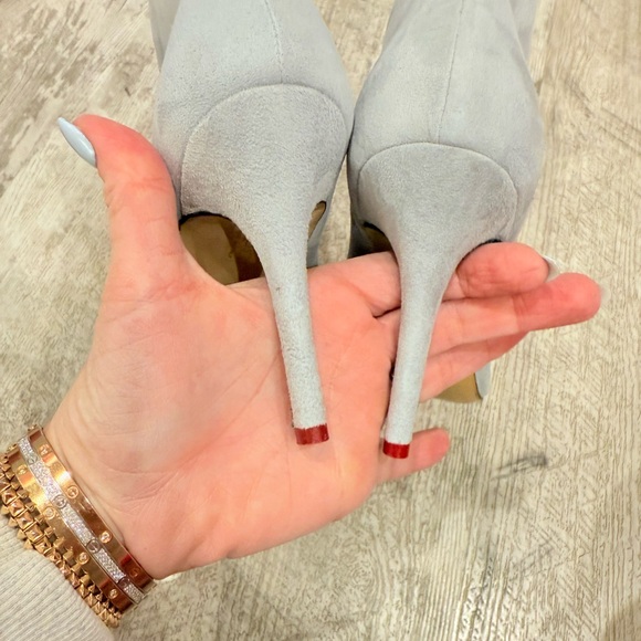 Beautiisole Chic Women's PowderBlue Heeled Boots, NEW - Picture 9 of 11